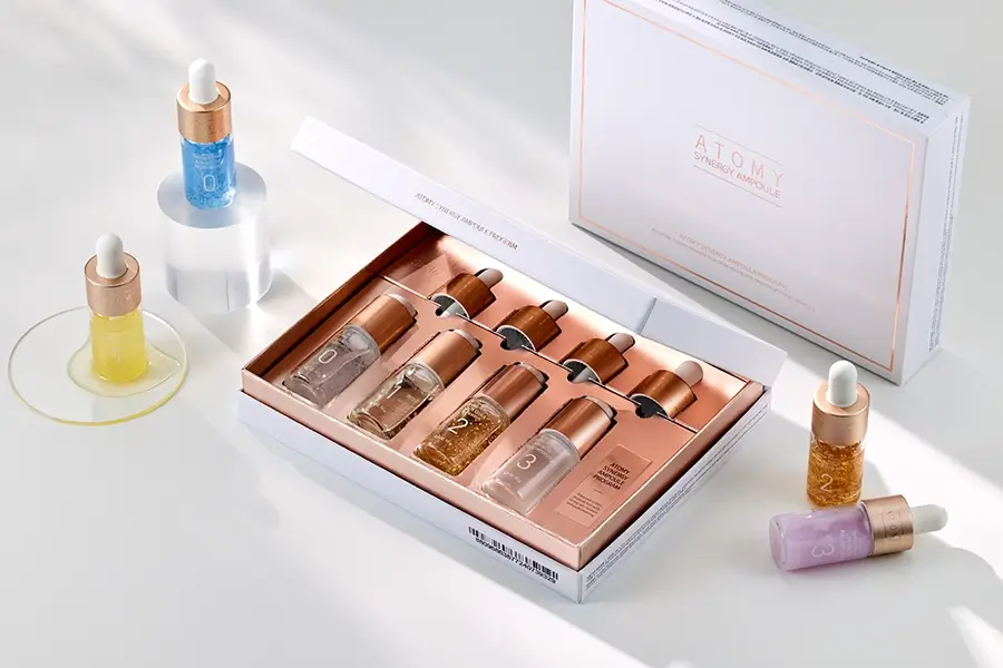 Atomy Synergy Ampoule Program : soin coréen de prestige haute performance pour une peau lumineuse et revitalisée.